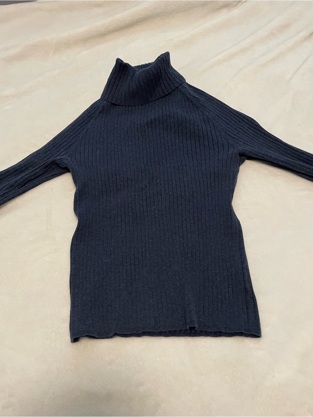 90’s Blue Ribbed Turtleneck Sweater by Denver Hayes